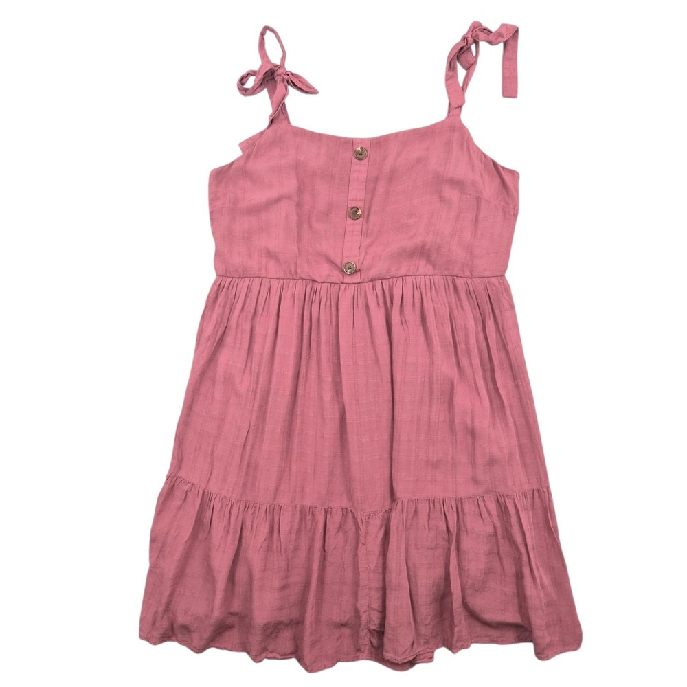 Torrid Mauve Pink Gauze Tiered Babydoll Mini Dress Plus Size 2 2X Tie Straps